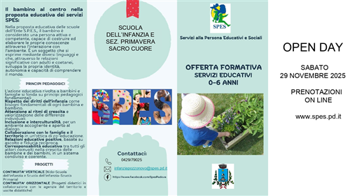 OPEN DAY - Scuola dell'infanzia e sez. primavera Sacro Cuore