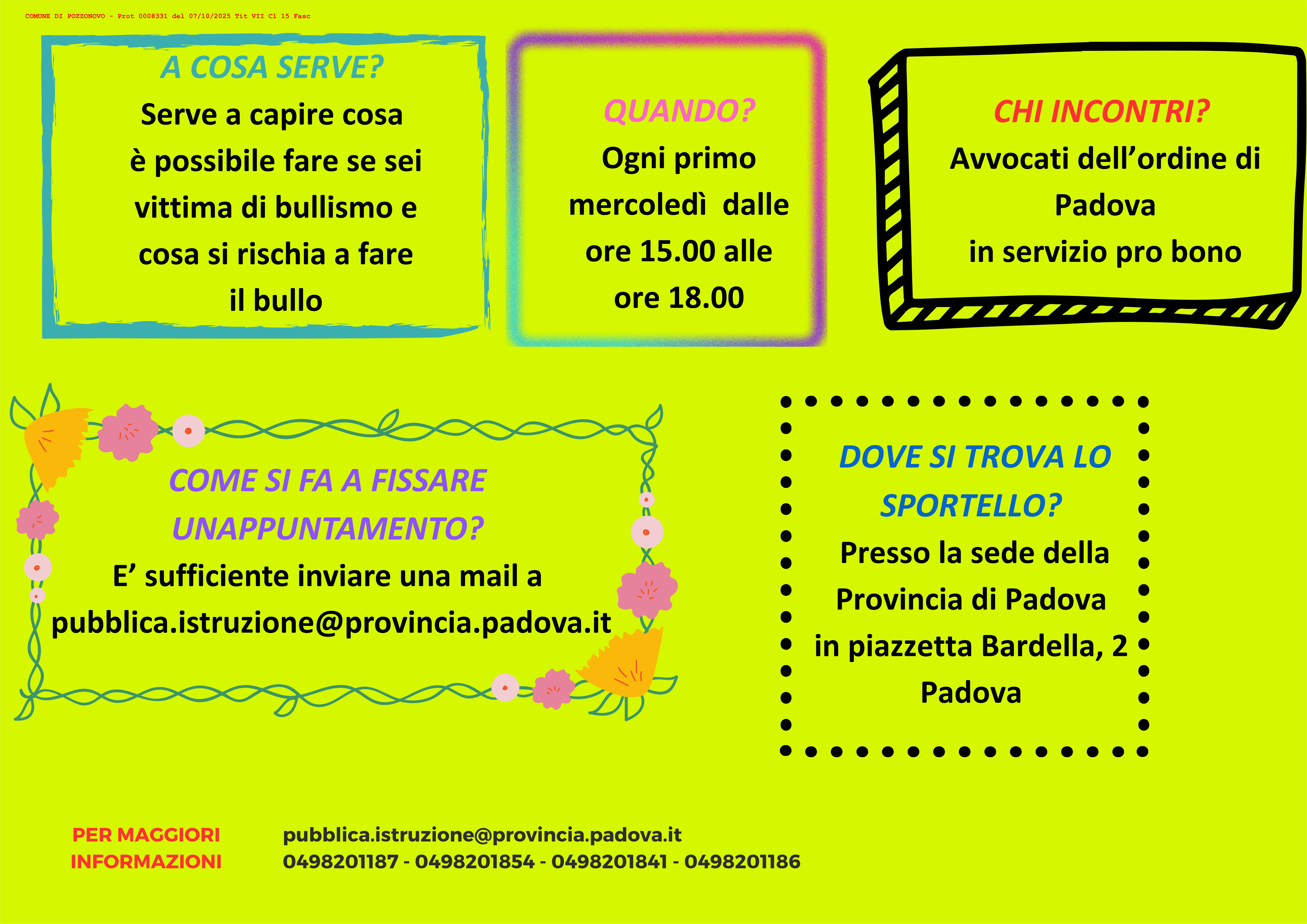 Sportello di consulenza e orientamento legale per vincere bullismo e cyberbullismo â€“ anno scolastico 2025-2026